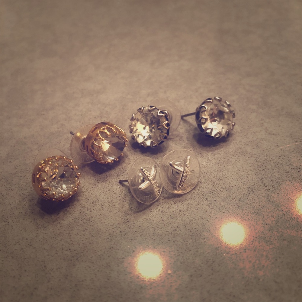 Stella & Dot Stud Earrings 3 Pairs